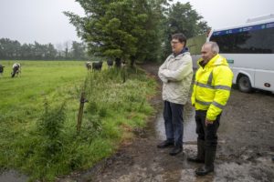 Michael O'Dowd shows Minister Ryan his farm