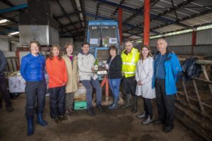 Minister Ryan with Corca Dhuibhne 2030 partners on participant farm